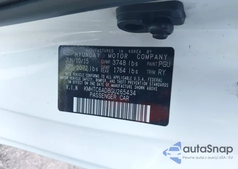 2016 Hyundai Veloster из США, поврежденный, VIN KMHTC6AD8GU265434